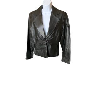Black Leather Blazer NWT